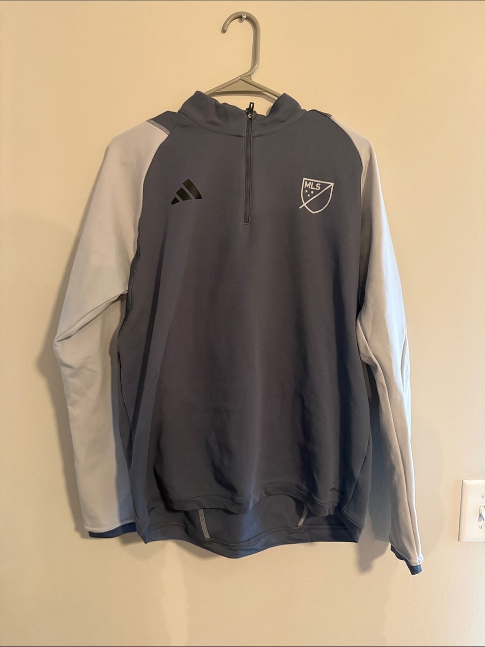 adidas Men’s Gray and Light Gray MLS Half-Zip Sweater